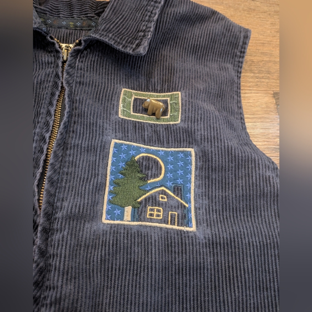 Vintage Christopher & Banks Northwoods Corduroy Vest Cabincore Outdoors Sz Large - Picture 4 of 15